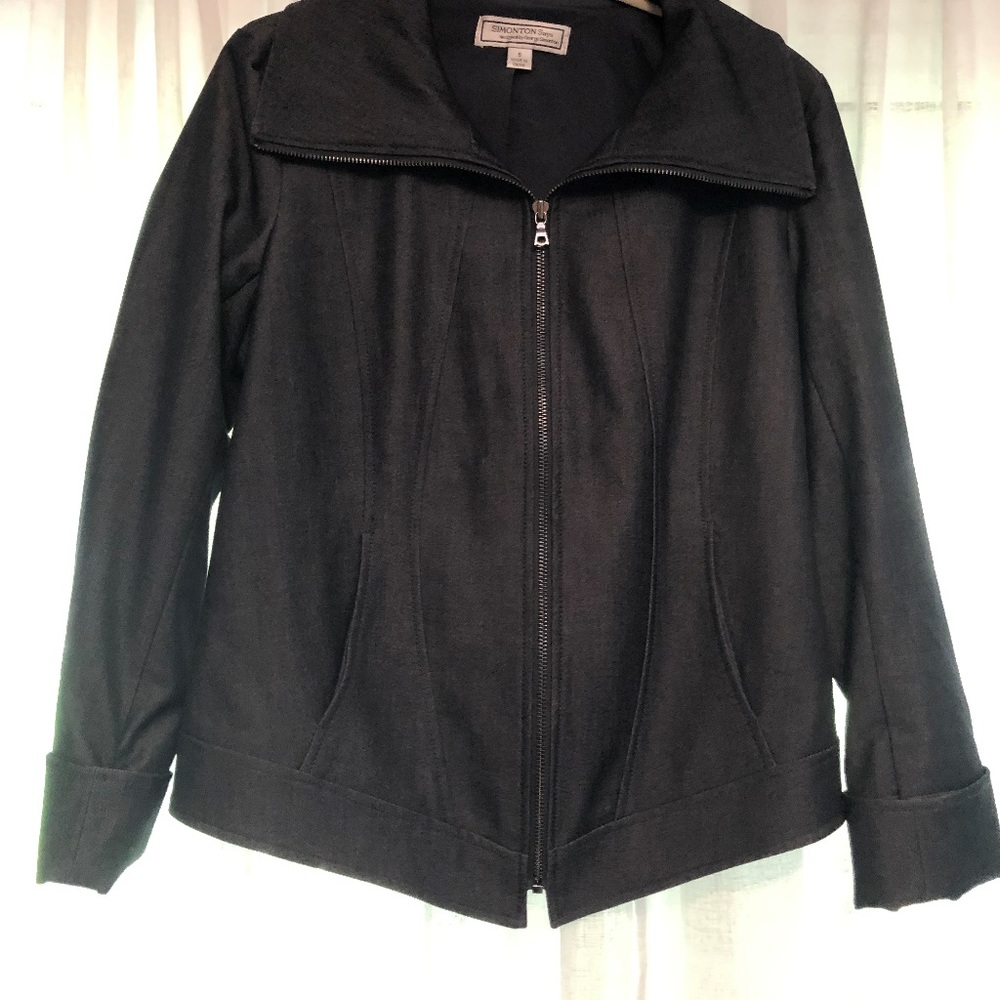 Zip Front Jacket - Light weight, Dark Demim color